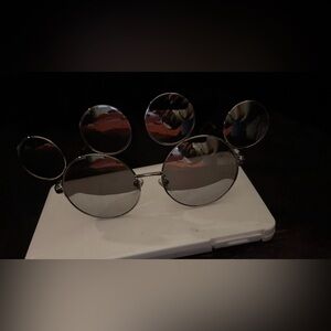 Disney Black Silver Round Mouse Ears Sunglasses